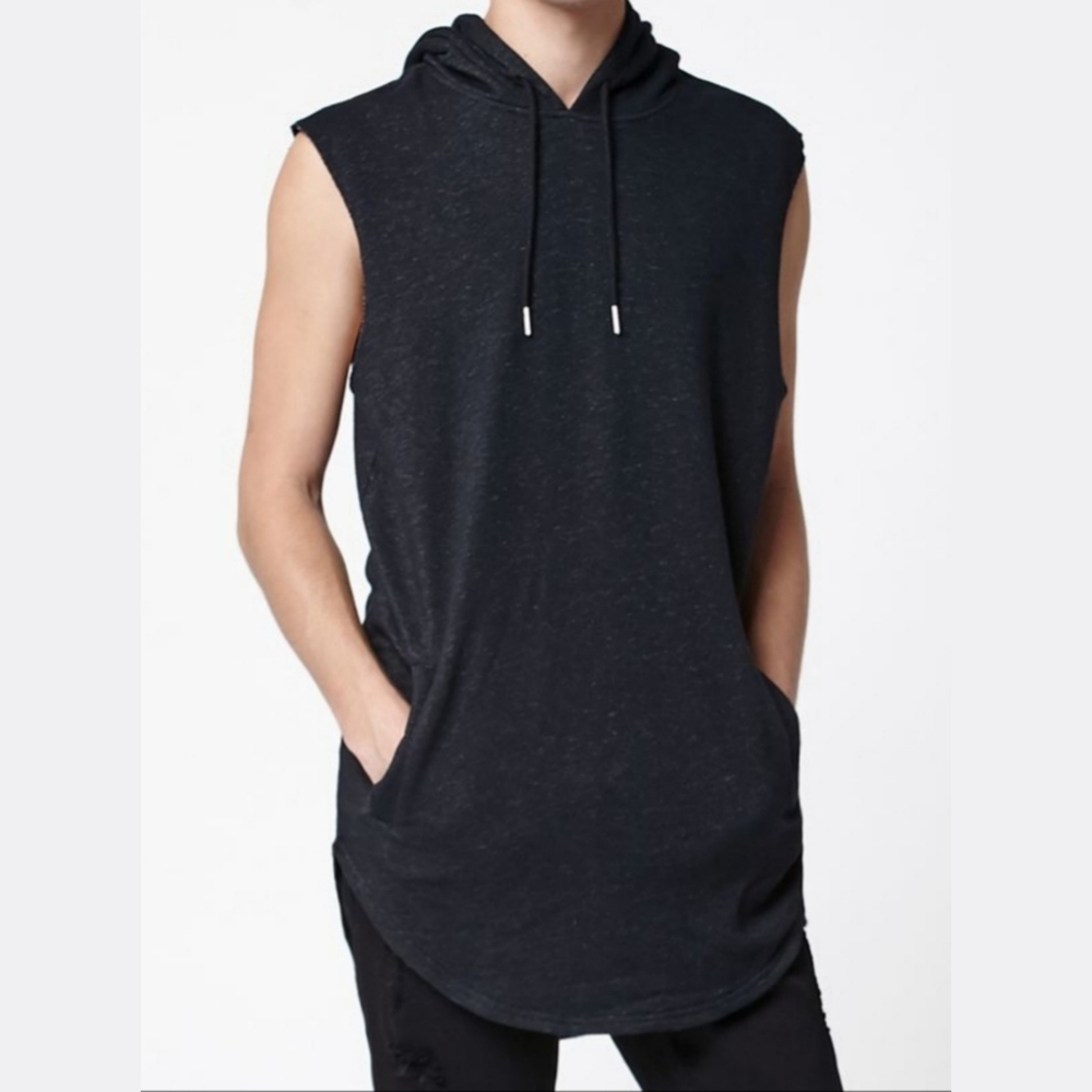 Dark Gray Long Sleeveless Hoodie